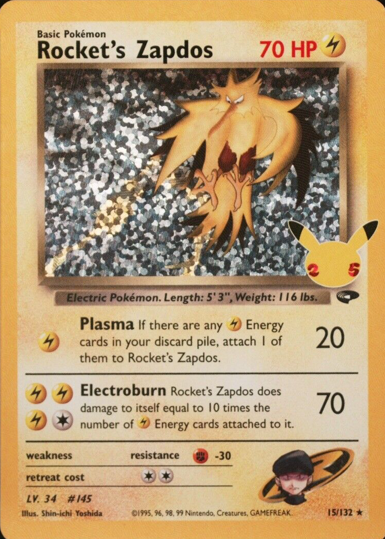 Rocket's Zapdos 2021 Celebrations: Classic Collection #15 Holo