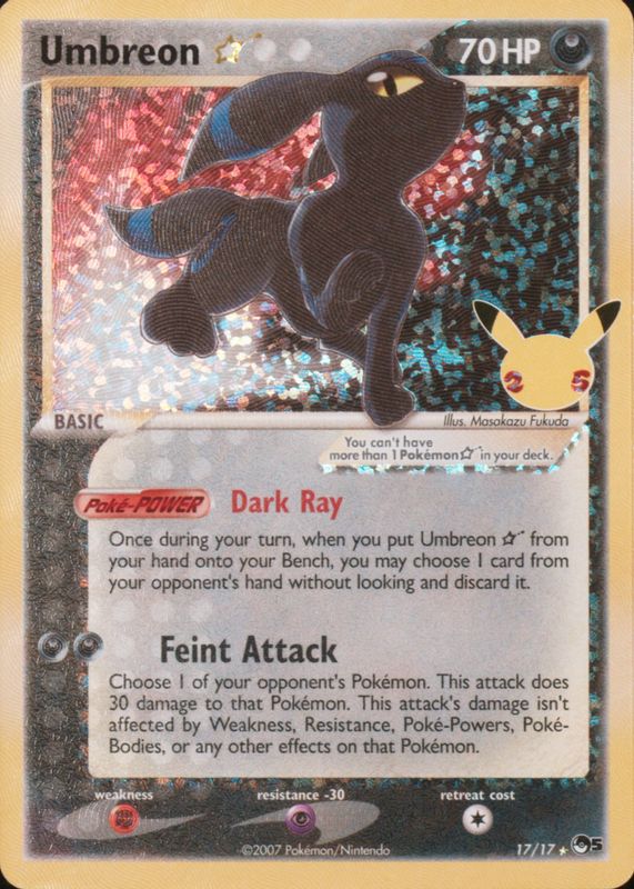 Umbreon Star 2021 Celebrations: Classic Collection #17 Holo BGS 9