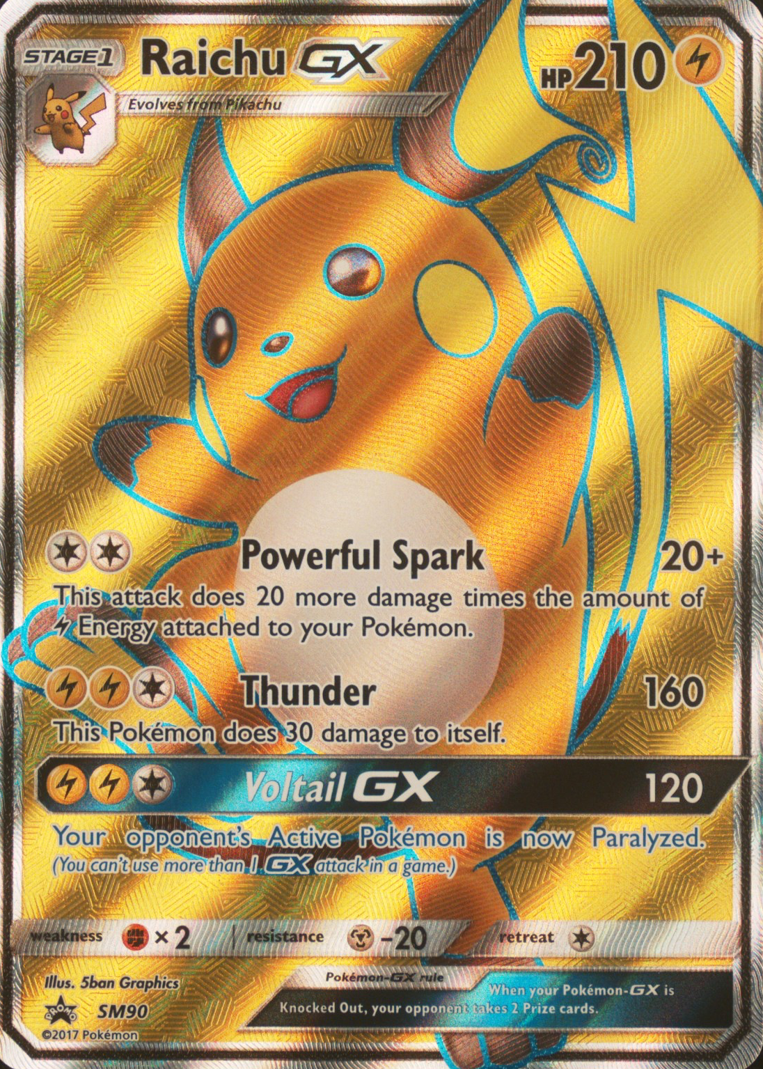 Raichu GX 2017 Sun & Moon: Black Star Promo #SM90 Special