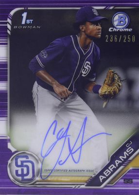 2019 Bowman Draft #CDA-CA Chrome DP Auto - Purple Refractor /250 (1st)