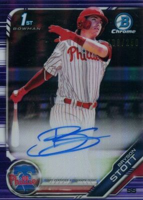 2019 Bowman Draft #CDA-BS Chrome DP Auto - Purple Refractor /250 (1st)