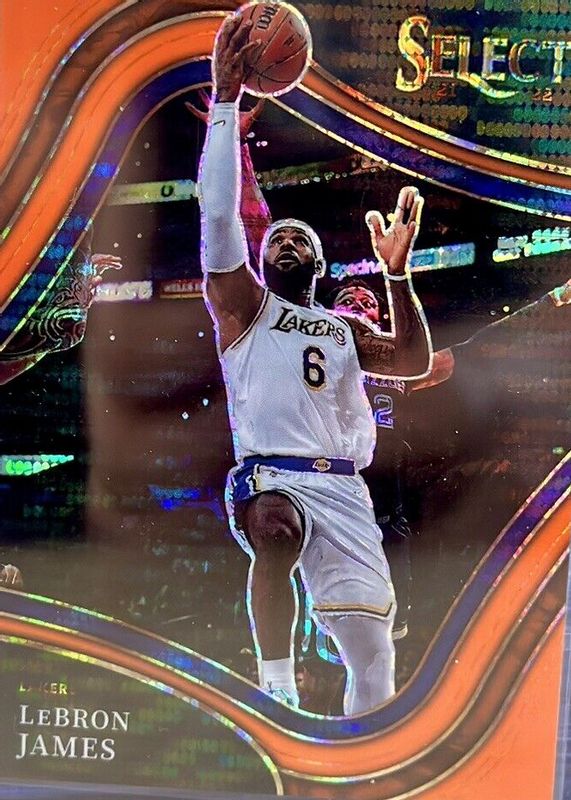 LeBron James 2021 Select #219 Courtside FOTL Neon Orange Pulsar /15 RAW