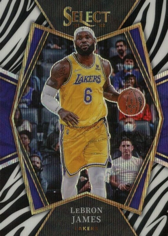 LeBron James 2021 Select #195 Premier Level Zebra /(SSP) SGC 10