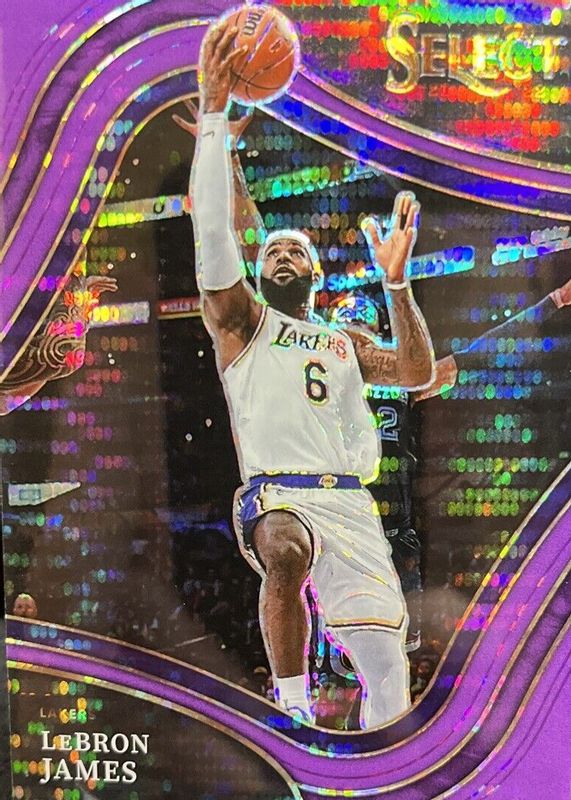 LeBron James 2021 Select #219 Courtside FOTL Neon Purple Pulsar /5 PSA 10