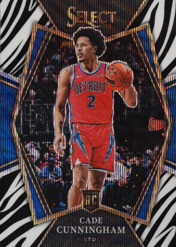 Cade Cunningham 2021 Select #116 Premier Level Zebra /(SSP) Rookie PSA 10