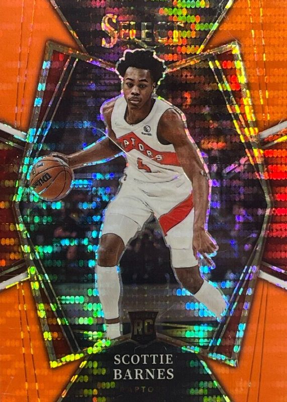 Scottie Barnes 2021 Select #111 Premier Level FOTL Neon Orange Pulsar /15 Rookie PSA 10