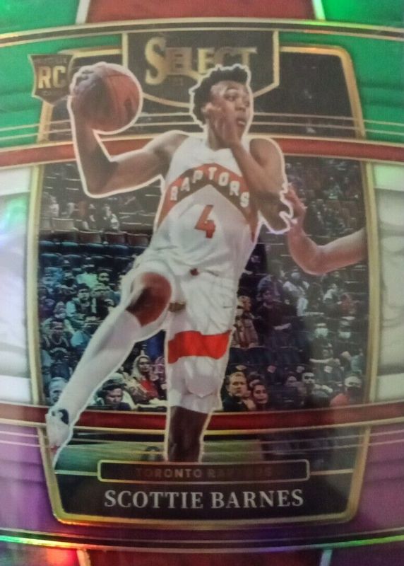 Scottie Barnes 2021 Select #74 Concourse Green White Purple Rookie PSA 10