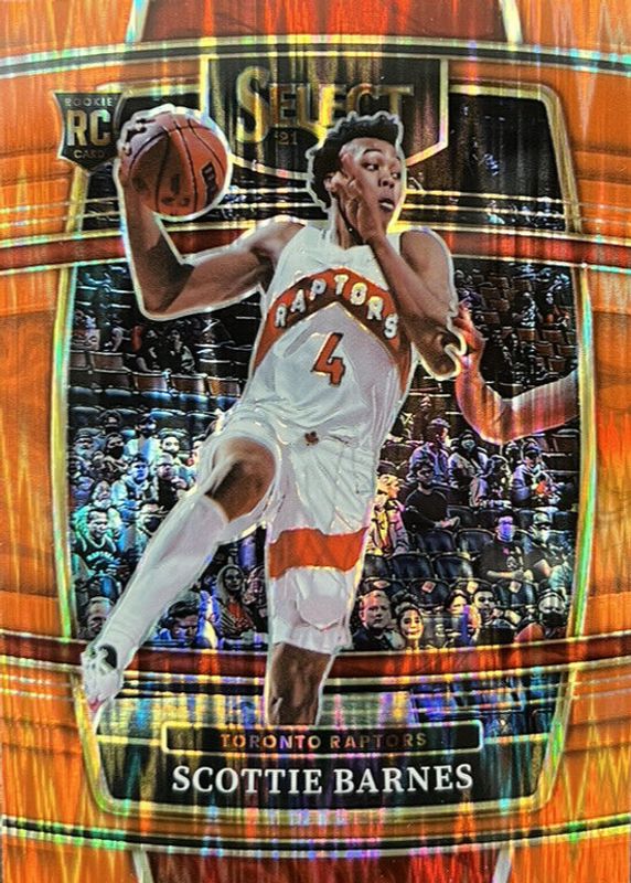 Scottie Barnes 2021 Select #74 Concourse Orange Flash Rookie PSA 10