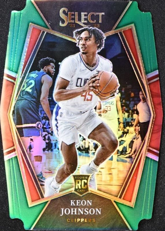 Keon Johnson 2021 Select #115 Premier Level Green Die-Cut /5 Rookie SGC 10