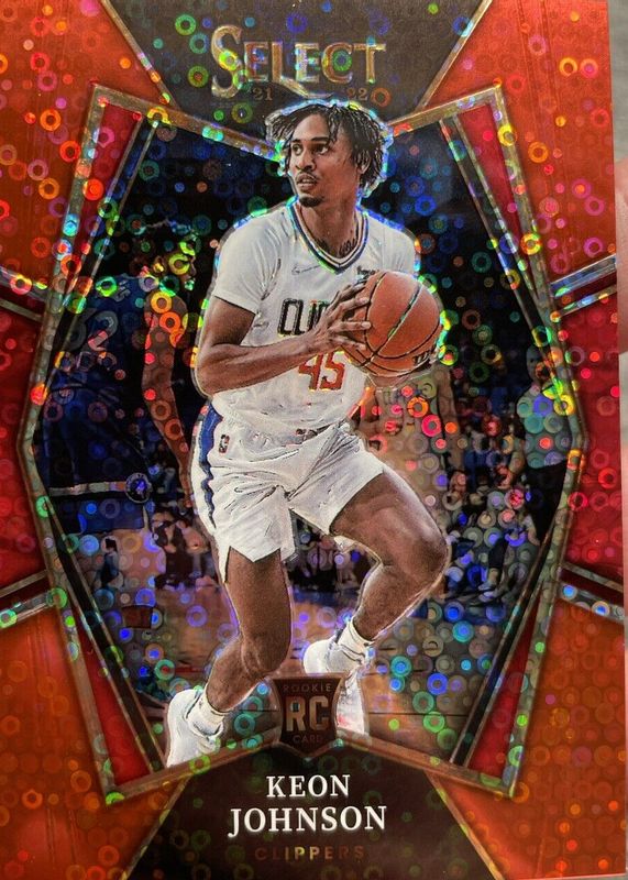 Keon Johnson 2021 Select #115 Premier Level Red Disco /49 Rookie SGC 10