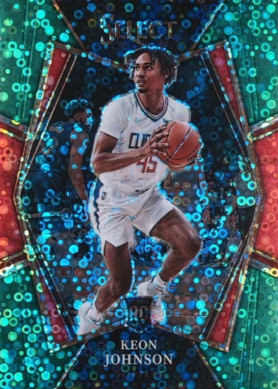 Keon Johnson 2021 Select #115 Premier Level Green Disco /5 Rookie PSA 10