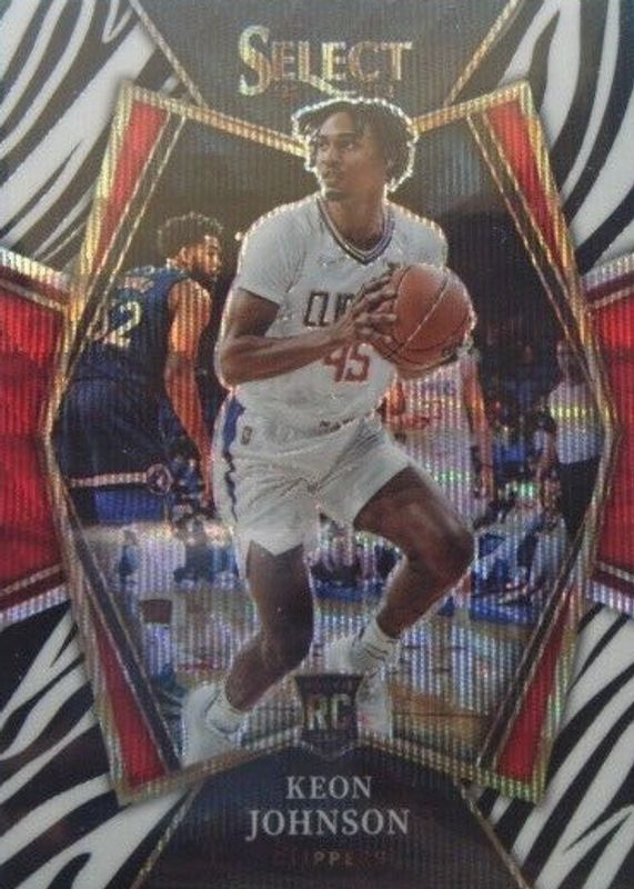 Keon Johnson 2021 Select #115 Premier Level Zebra /(SSP) Rookie PSA 9