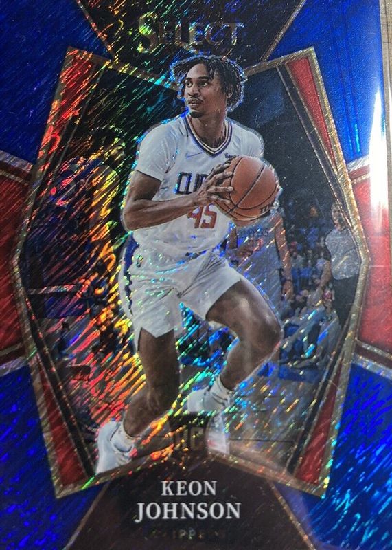 Keon Johnson 2021 Select #115 Premier Level Blue Shimmer Rookie PSA 10