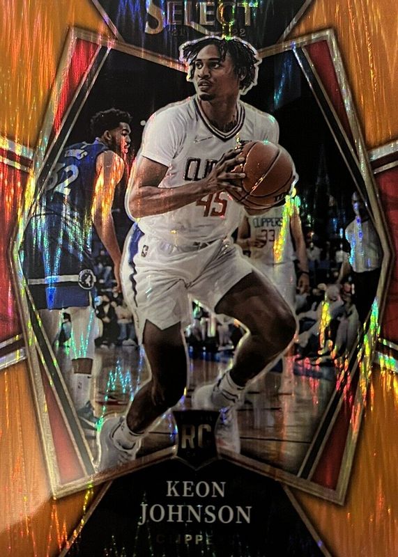 Keon Johnson 2021 Select #115 Premier Level Orange Flash Rookie PSA 10