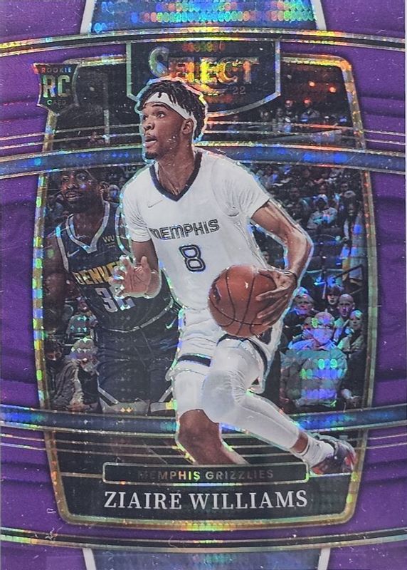 Ziaire Williams 2021 Select #86 Concourse FOTL Neon Purple Pulsar /5 Rookie PSA 9