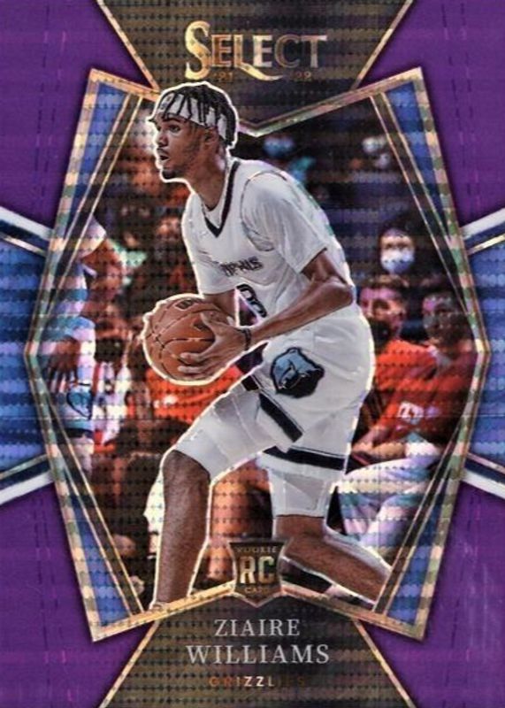 Ziaire Williams 2021 Select #181 Premier Level FOTL Neon Purple Pulsar /5 Rookie PSA 10