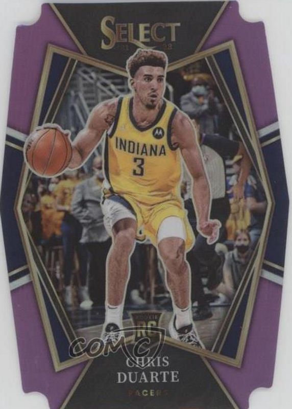 Chris Duarte 2021 Select #146 Premier Level Purple Die-Cut /99 Rookie SGC 10