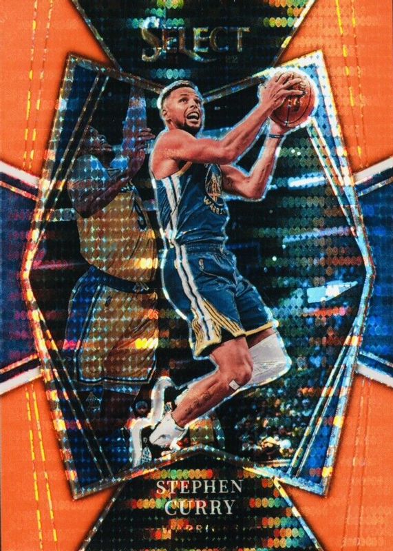 Stephen Curry 2021 Select #121 Premier Level FOTL Neon Orange Pulsar /15 PSA 10