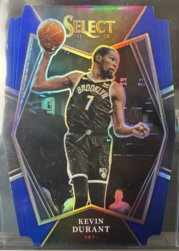 Kevin Durant 2021 Select #135 Premier Level Blue Die-Cut /249 PSA 10