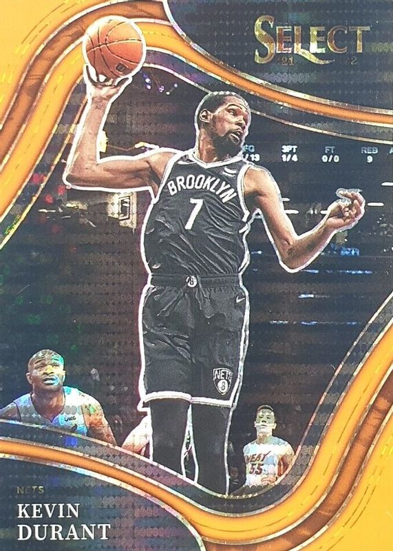 Kevin Durant 2021 Select #247 Courtside FOTL Neon Orange Pulsar /15 SGC 10