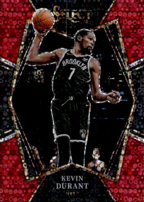 Kevin Durant 2021 Select #135 Premier Level Red Disco /49 SGC 10