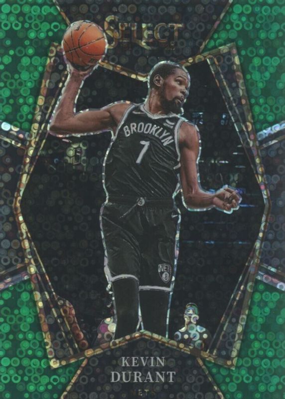 Kevin Durant 2021 Select #135 Premier Level Green Disco /5 PSA 10