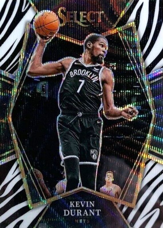 Kevin Durant 2021 Select #135 Premier Level Zebra /(SSP) SGC 10