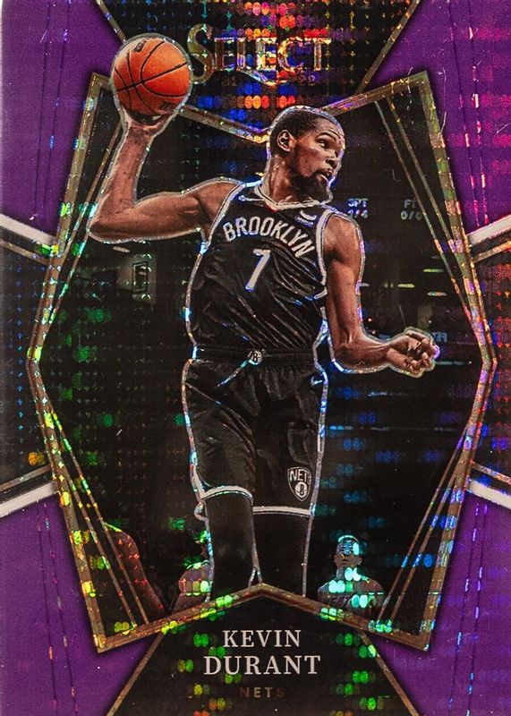 Kevin Durant 2021 Select #135 Premier Level FOTL Neon Purple Pulsar /5 SGC 10