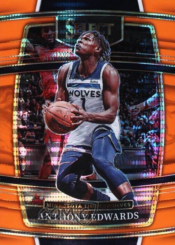 Anthony Edwards 2021 Select #49 Concourse FOTL Neon Orange Pulsar 