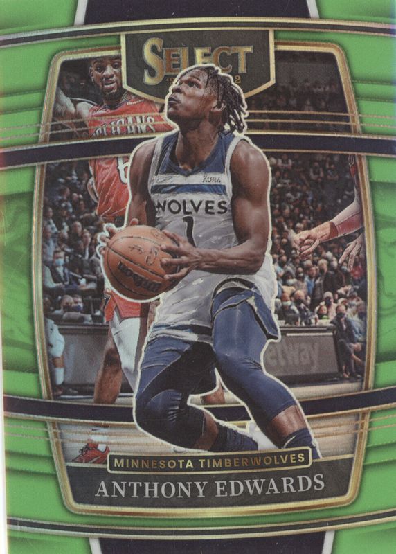 Anthony Edwards 2021 Select #49 Concourse Neon Green /75 RAW