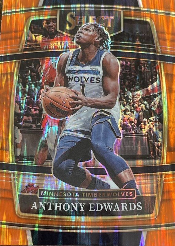 Anthony Edwards 2021 Select #49 Concourse Orange Flash PSA 9