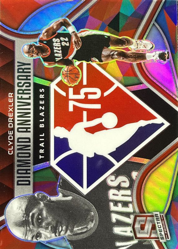 Clyde Drexler 2021 Spectra #11 Diamond Anniversary /(SSP) RAW