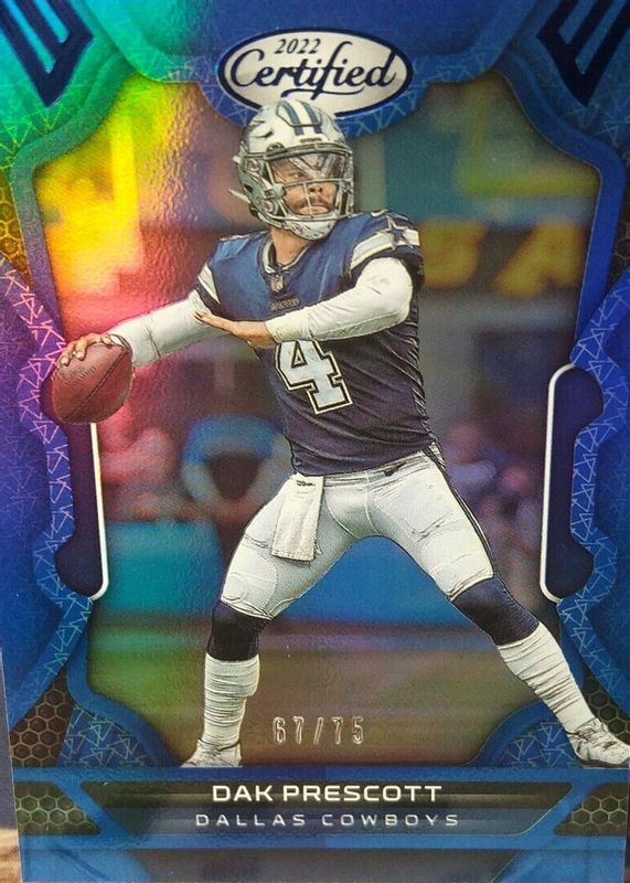 Dak Prescott 2022 Certified #26 Mirror Blue /75 RAW