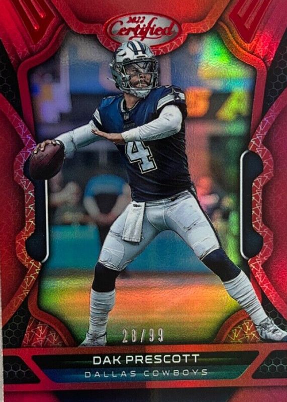 Dak Prescott 2022 Certified #26 Mirror Red /99 RAW