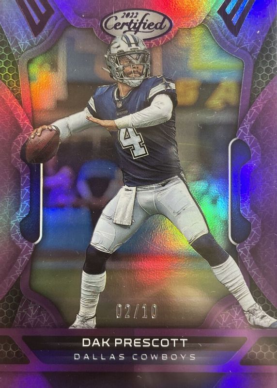 Dak Prescott 2022 Certified #26 Mirror Purple /10 RAW