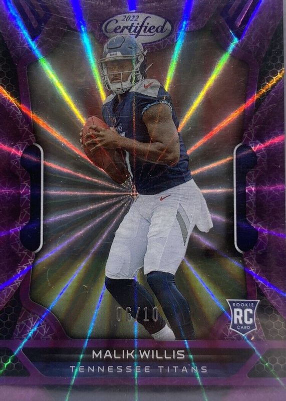 Malik Willis 2022 Certified #103 Mirror Purple /10 Rookie RAW