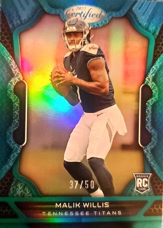 Malik Willis 2022 Certified #103 Mirror Teal /50 Rookie SGC 10