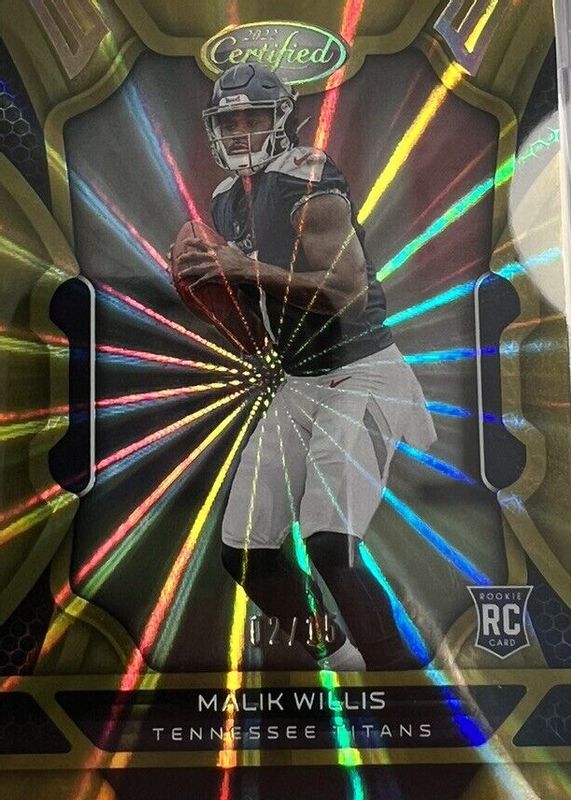 Malik Willis 2022 Certified #103 FOTL Mirror Gold /15 Rookie SGC 9.5