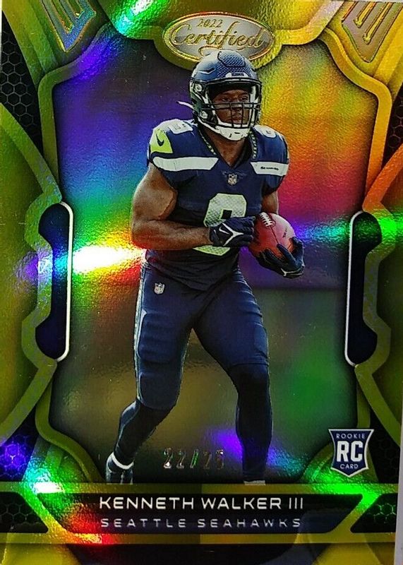 Kenneth Walker III 2022 Certified #108 Mirror Gold /25 Rookie RAW