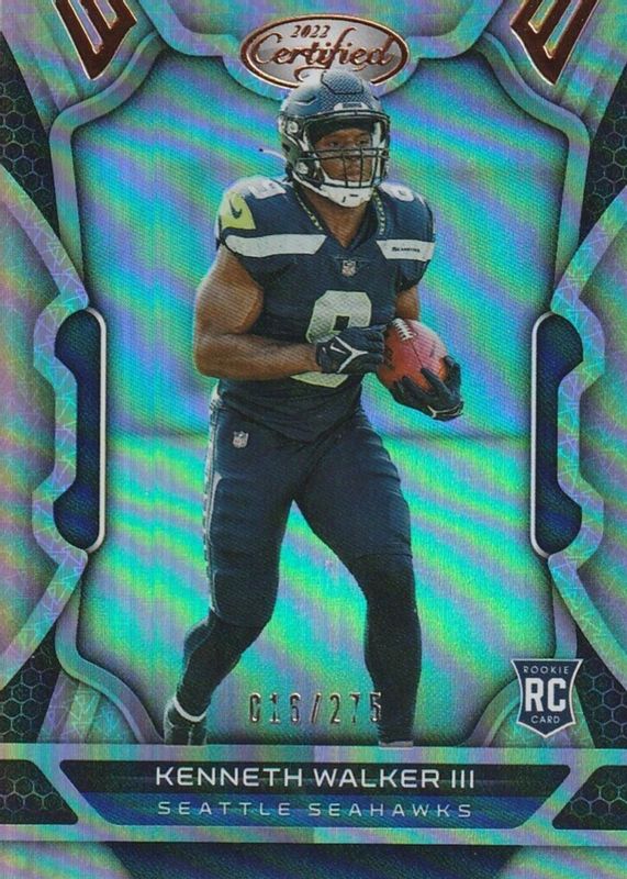 Kenneth Walker III 2022 Certified #108 Mirror Bronze /275 Rookie RAW