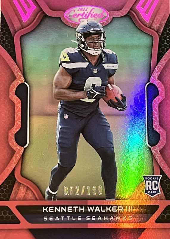 Kenneth Walker III 2022 Certified #108 Mirror Pink /199 Rookie RAW