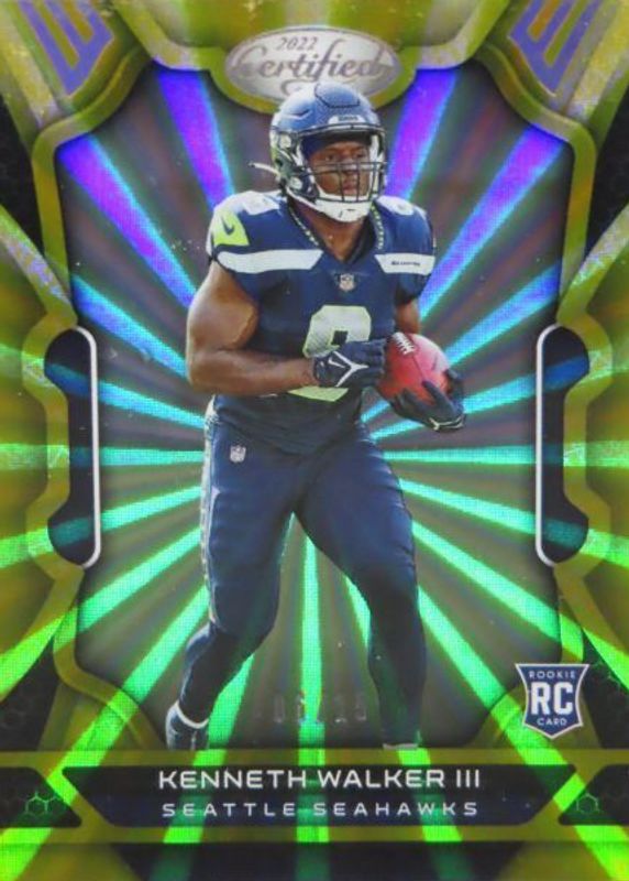 Kenneth Walker III 2022 Certified #108 FOTL Mirror Gold /15 Rookie RAW