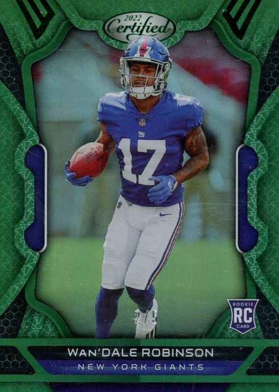 Wan'Dale Robinson 2022 Certified #137 Mirror Green /5 Rookie RAW