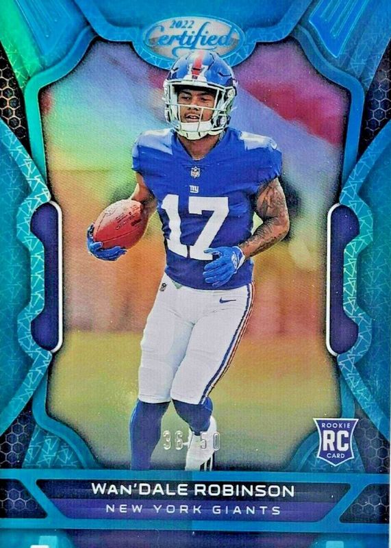 Wan'Dale Robinson 2022 Certified #137 Mirror Teal /50 Rookie RAW