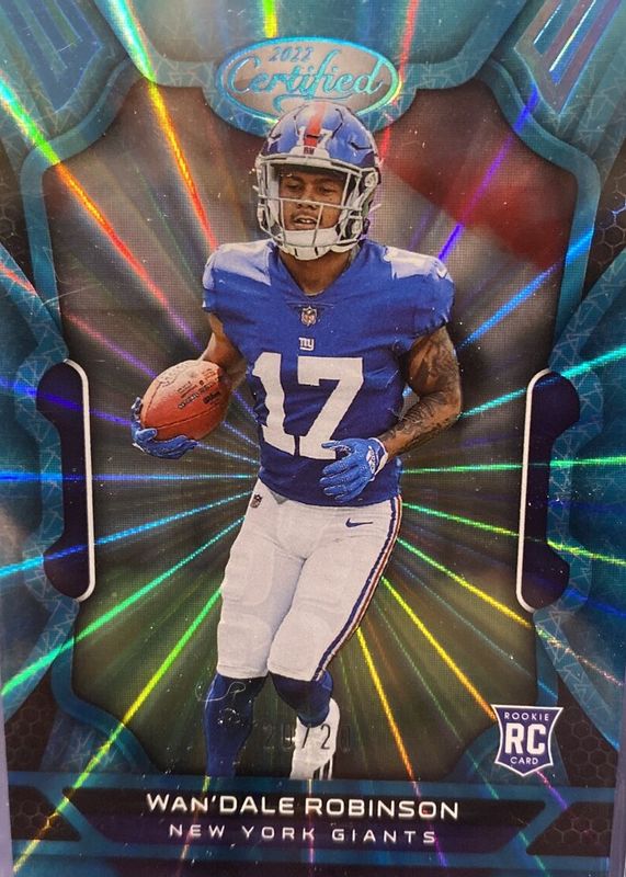 Wan'Dale Robinson 2022 Certified #137 FOTL Mirror Teal /20 Rookie RAW