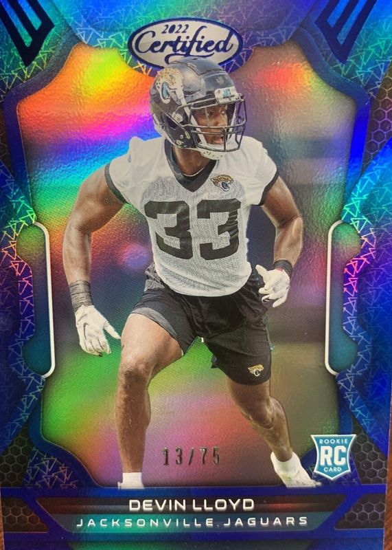 Devin Lloyd 2022 Certified #145 Mirror Blue /75 Rookie BGS 9.5