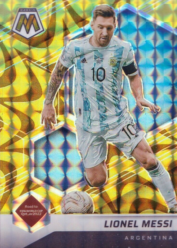 Lionel Messi 2021 Mosaic Road to FIFA World Cup #10 Reactive Gold Price  Guide - Sports Card Investor