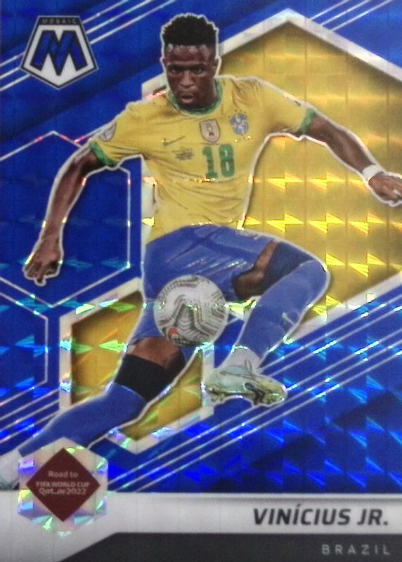 Vinicius Jr. 2021 Mosaic Road to FIFA World Cup #163 Blue /99 SGC 10