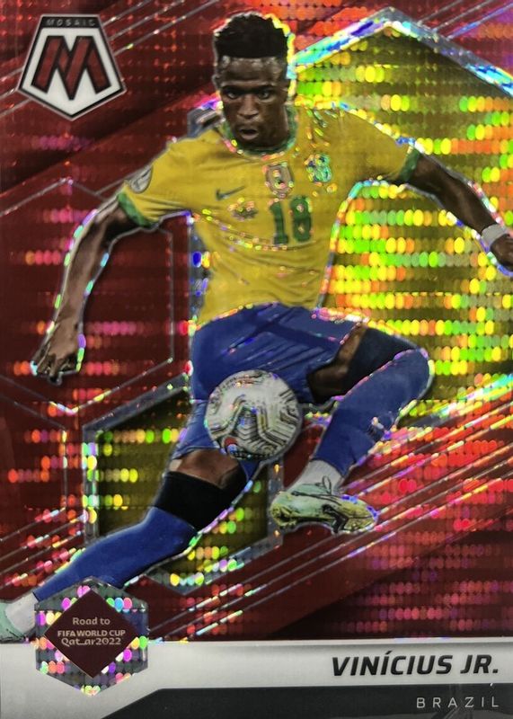 Vinicius Jr. 2021 Mosaic Road to FIFA World Cup #163 Red Pulsar RAW