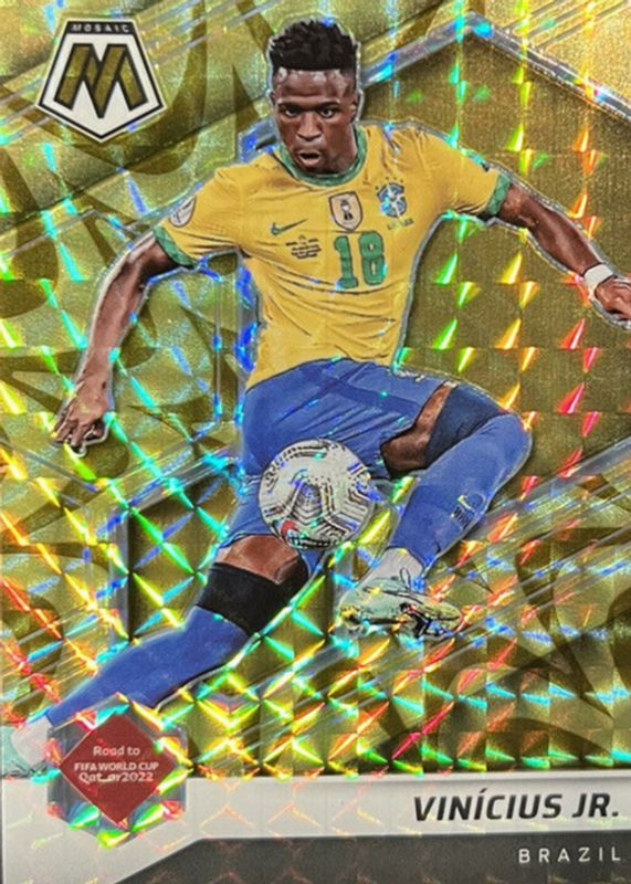 Vinicius Jr. 2021 Mosaic Road to FIFA World Cup #163 Reactive Gold PSA 10